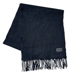 Coach 100% Cashmere Black Scarf with Fringe